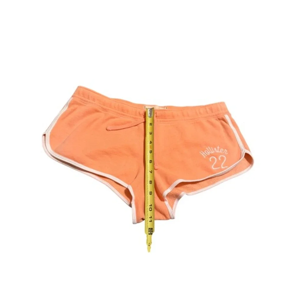 Y2K‎ Hollister Micro Mini Shorts Pastel Peach Retro Track Stripe Lounge Size L